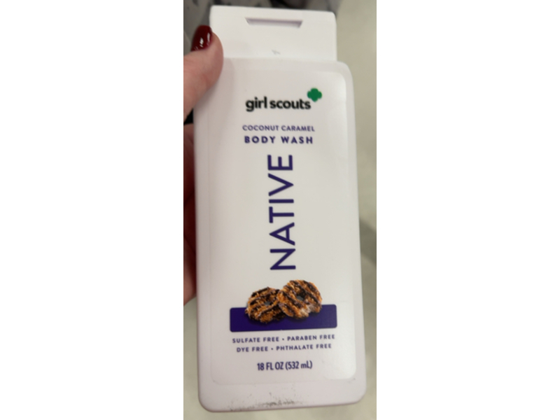 Native Limited Edition Girl Scouts Body Wash, Coconut Caramel, 18 fl oz/532 mL
