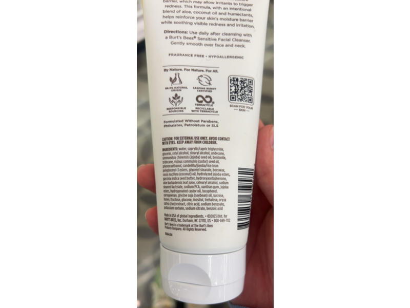 Burt's Bees Hydrating Face & Body Cream, Aloe+Coconut Oil, 6 oz/170 g