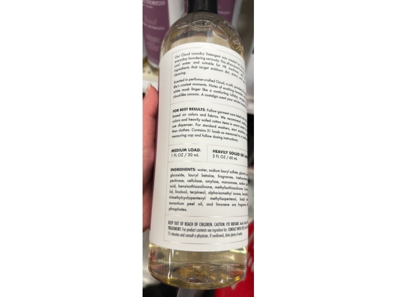 The Laundress New York Cloud Laundry Detergent, Lilac + White Musk + Lavender, 31 Loads, 32 fl oz/946 mL