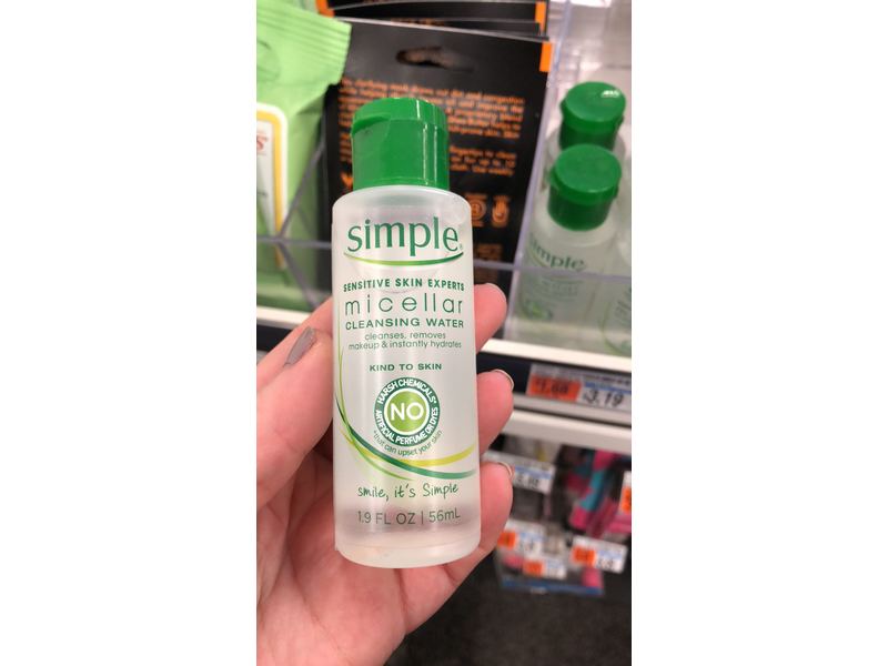 Simple Micellar Cleansing Water, 1.9 fl oz/56 mL, Pack Of 3