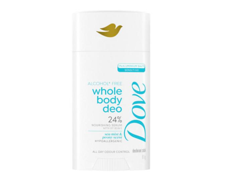 Dove Whole Body Deodorant Stick, Sea Mist & Peony, 81 g