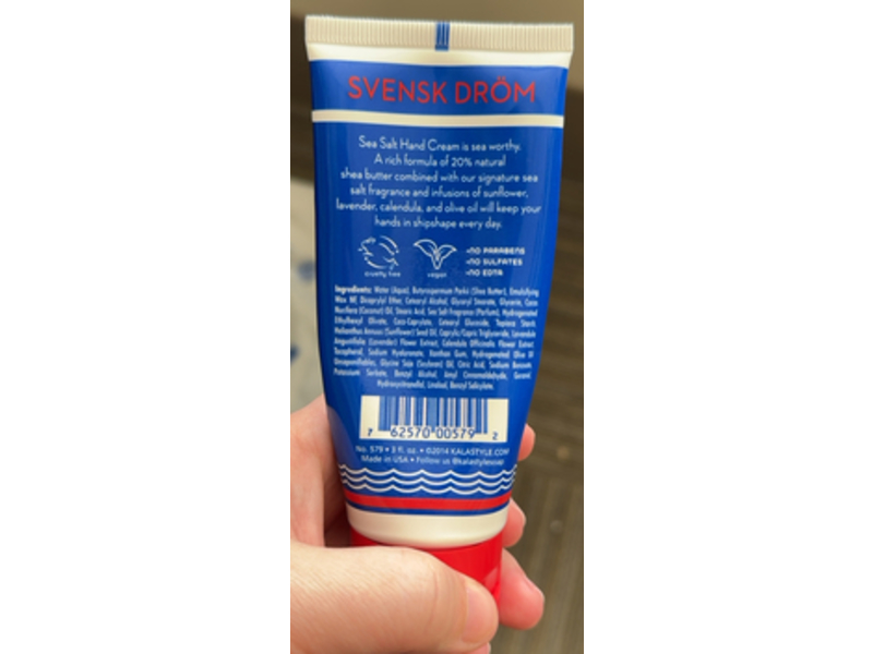 Swedish Dream Hand Cream, Sea Salt, 3 fl oz/88 mL