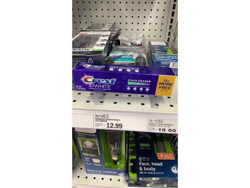 Crest 3D White Stain Eraser Fresh Mint Whitening Toothpaste 2.3 Oz(pack of 3)