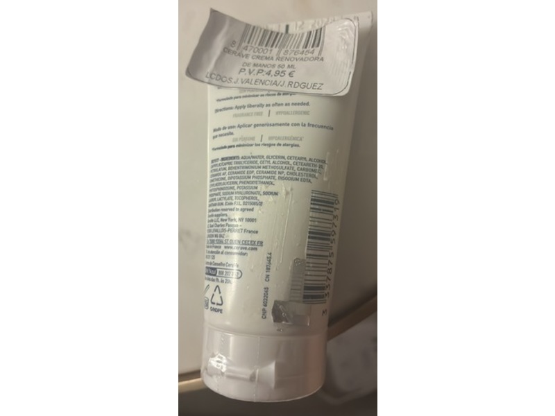 CeraVe Reparative Hand Cream, Fragrance Free, 1.69 oz/50 mL