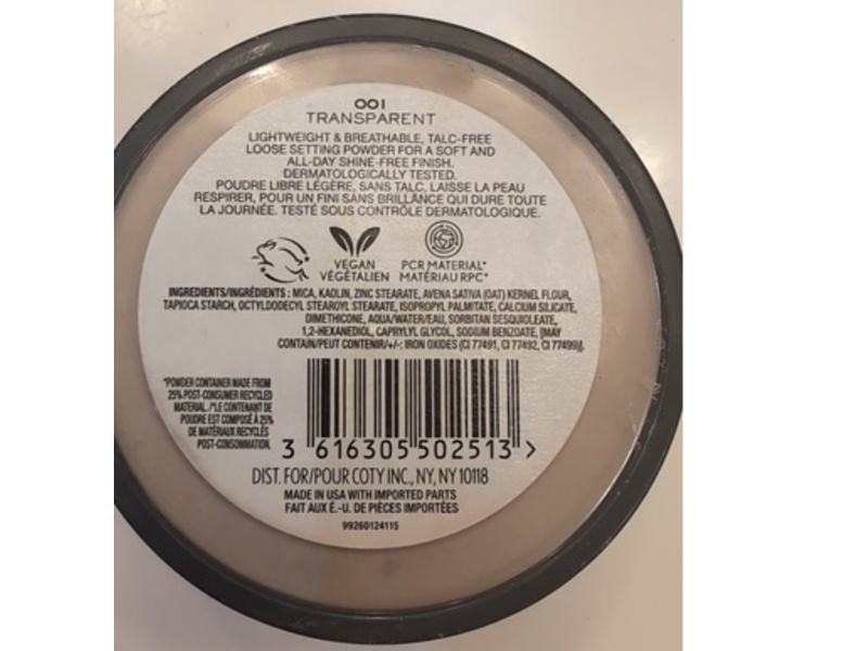 Rimmel Stay Matte Loose Powder, 001 Transparent, 0.63 oz/18 g