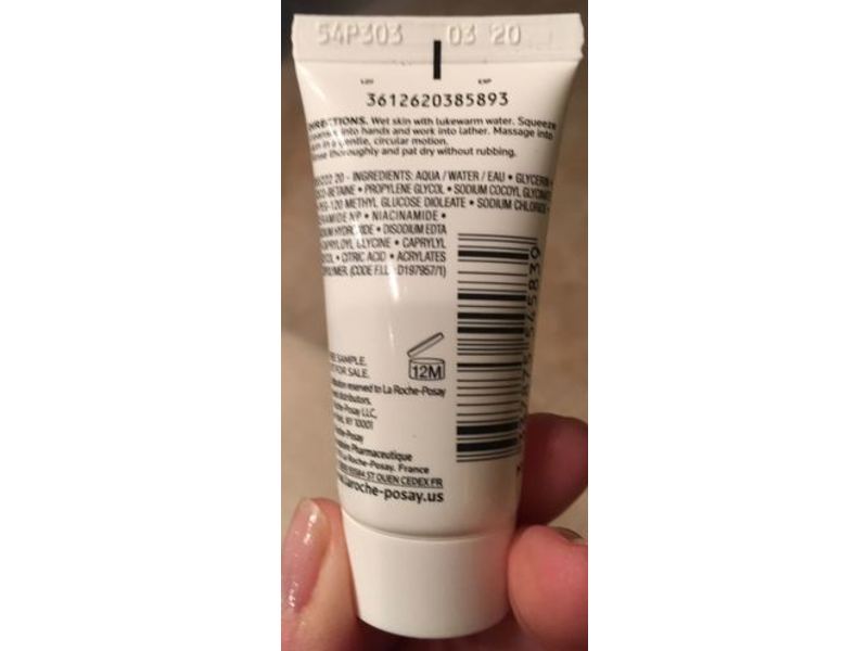 La Roche-Posay Toleriane Purifying Foaming Cleanser, Ceramide-3 + Niacinamide, 0.5 fl oz/15 mL