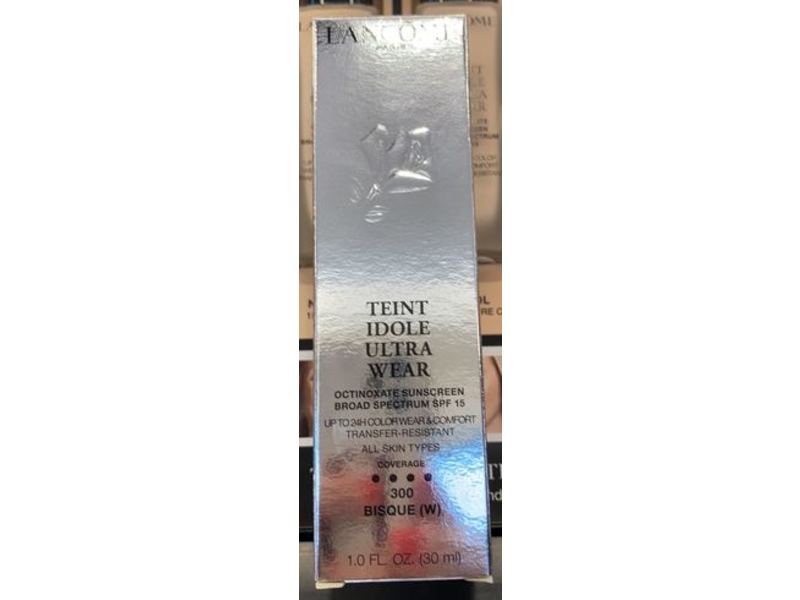 Lancome Teint Idole Ultra Wear Foundation, SPF 15, 300 Bisque (W), 1.0 fl oz/30 mL