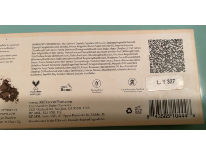 100% Pure Fruit Pigmented Palette, Better Naked