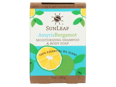 Sunleaf Moisturizing Shampoo & Body Soap, Amyris Bergamot, 5 oz/142 g