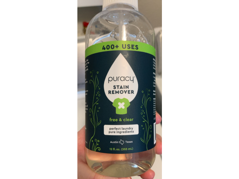 Puracy Stain Remover, Free & Clear, 12 fl oz/355 mL