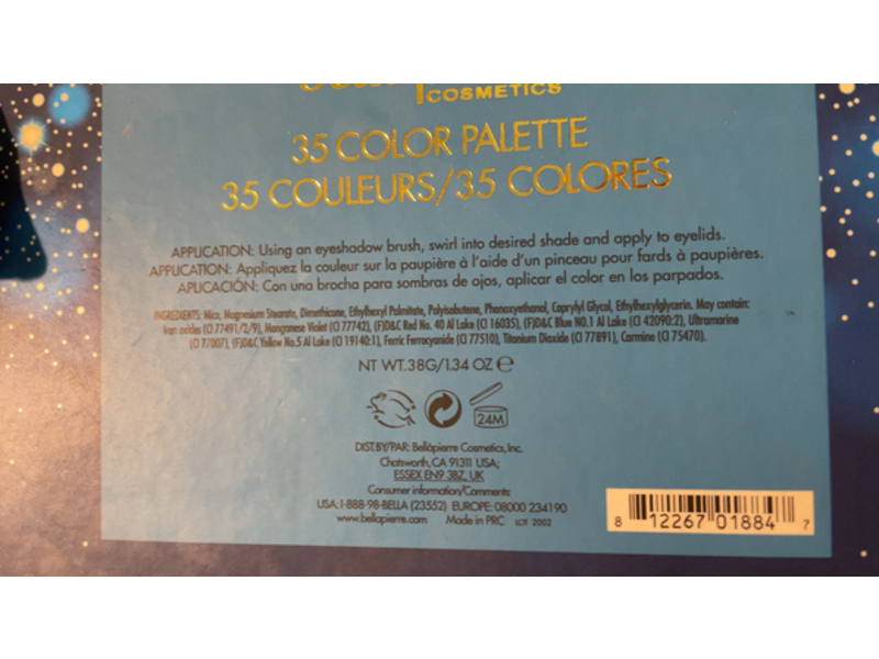 Bellapierre Cosmetics All Stars Eyeshadow Palette, 35 Colors, 1.34 oz/38 g