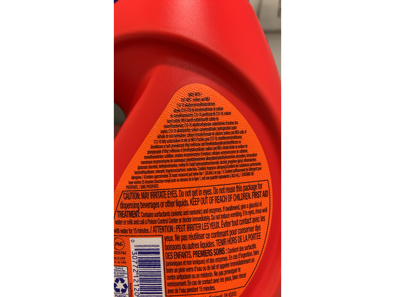 Tide Liquid Laundry Detergent, Original, 25 loads, 34 fl oz/1 L