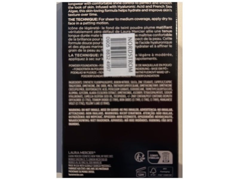 Laura Mercier Real Flawless Feather Matte Powder Foundation, 2N Affogato​, 0.26 fl oz/7.6 g