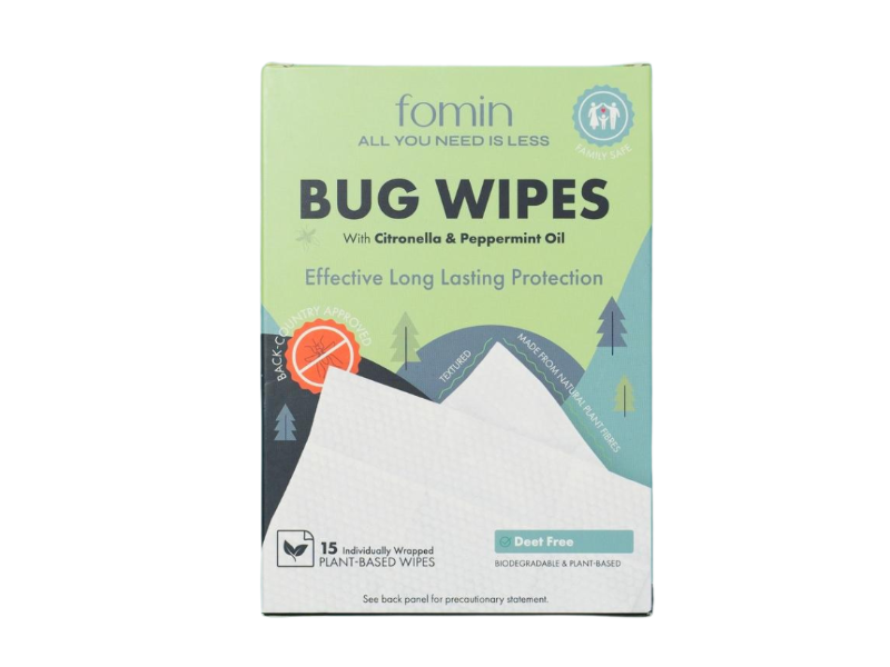 Fomin Bug Wipes, Citronella & Peppermint Oil, 160 g, Count 15