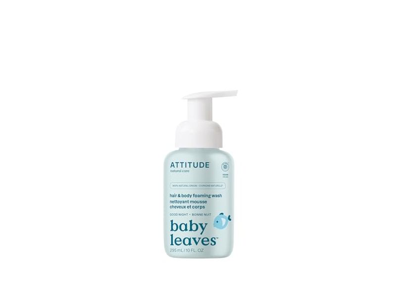 Attitude Hair & Body Foaming Wash, Baby Leaves, 10 fl oz/295 mL