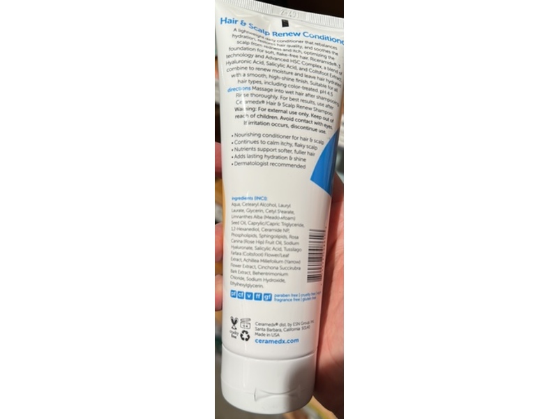 Earth Science Ceramedx Hair & Scalp Renew Conditioner, 8 fl oz/236 mL