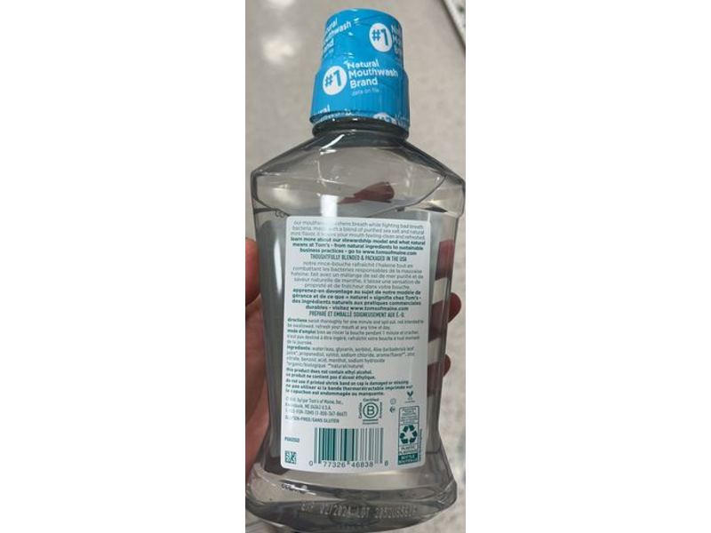 Tom's Of Maine Mouthwash, Sea Salt, Refreshing Mint, 16 fl oz/473 mL, Pack Of 3