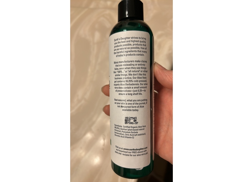 Earth's Daughter Aloe Vera Gel, Pure & Natural, 8 fl oz/237 mL