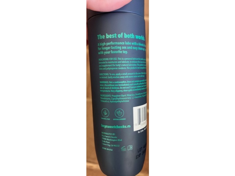 Hey Sweet Cheeks Backside Glide Personal Lubricant, H2O + Silicone Hybrid, 4.23 fl oz/125 mL