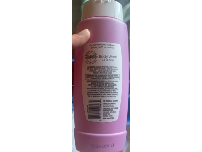 Dragonfly Bath Body Wash, Lavender, 16 fl oz/473 mL