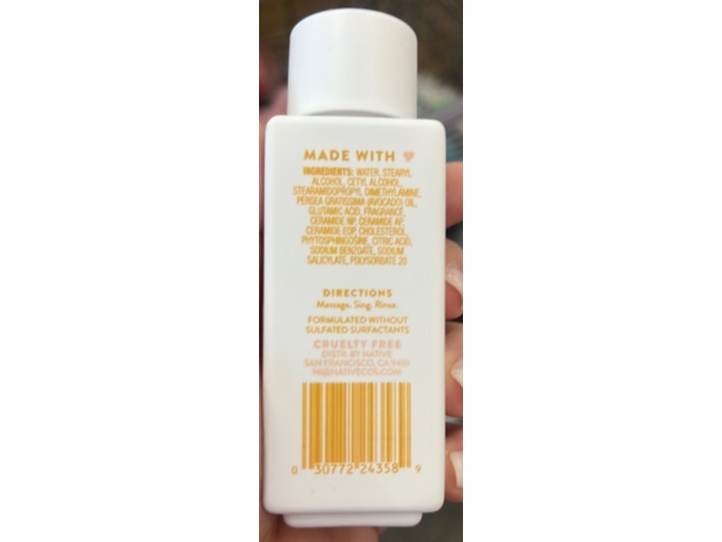 Native Sensitive Series Hydrating Conditioner, Bare Coconut, 3 fl oz/88 mL
