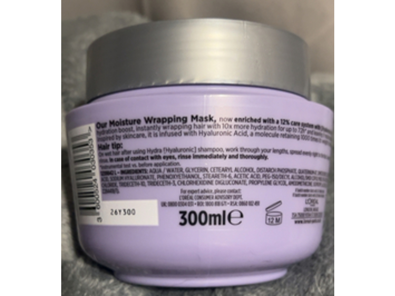 L'Oreal Paris Elvive Moisture Wrapping Mask, 12% Hyaluronic Acid, 300 mL