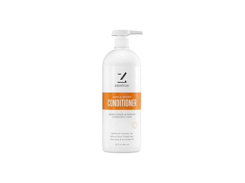 Zealios Swim & Sport Conditioner, Aloe Juice & Sunflower Oil, 32 fl oz/946 mL