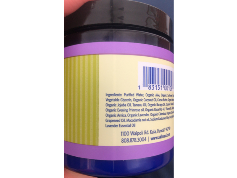 Ali'i Kula Lavender Body Butter Creme, Organic Lavender, 8 fl oz/236 mL