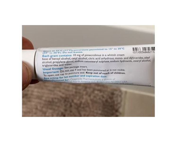 Pimecrolimus Cream 1% 60g, Ocenaside Pharmaceuticals, (RX)