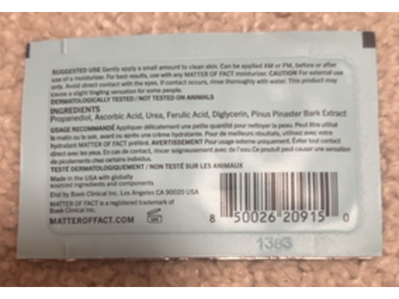 Matter Of Fact Brightening + Firming Serum, L-Ascorbic Acid, 0.06 fl oz/2 mL