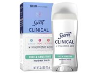 Secret Clinical RX Strength Invisible Solid Antiperspirant Deodorant, Free & Sensitive, 2.6 oz/73 g - thumbnail 1