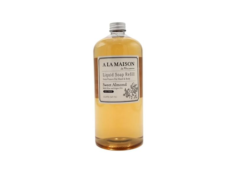 A La Maison Hand & Body Liquid Soap Refill, Sweet Almond, 33.8 fl oz/1 L
