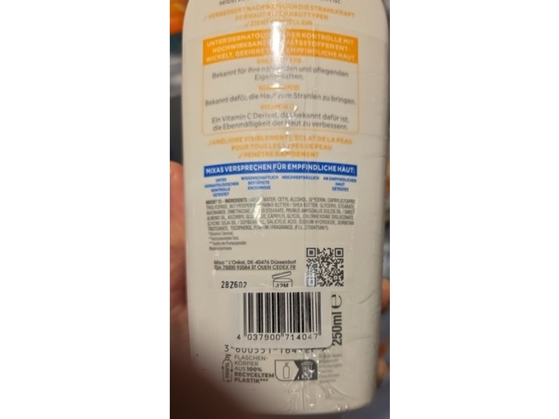 Mixa Niacinamide Bright Body Lotion, 250 mL