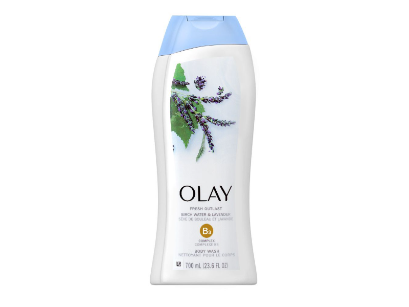 Olay Fresh Outlast Purifying Body Wash, Birch Water & Lavender, 23.6 fl oz/700 mL