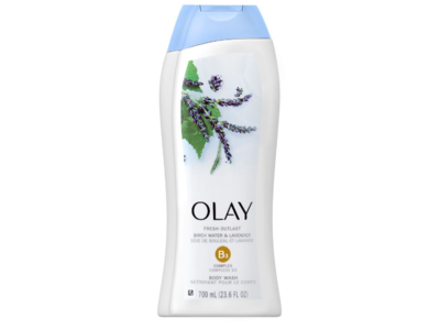 Olay Fresh Outlast Purifying Body Wash, Birch Water & Lavender, 23.6 fl oz/700 mL