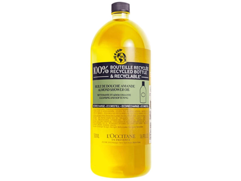 L'Occitane En Provence Shower Oil Refill, Almond, 16.9 fl oz/500 mL