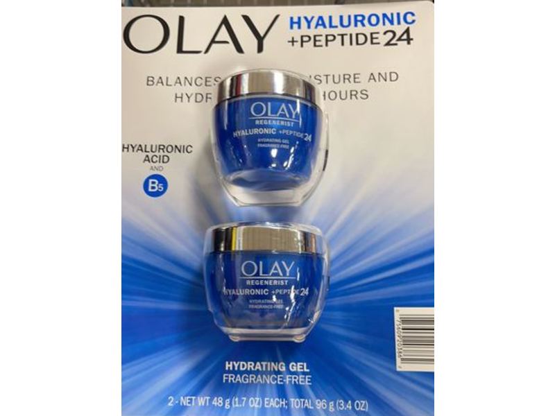 Olay Hyaluronic +Peptide 24 Hydrating Gel, 3.4 oz/96 g, Pack Of 2
