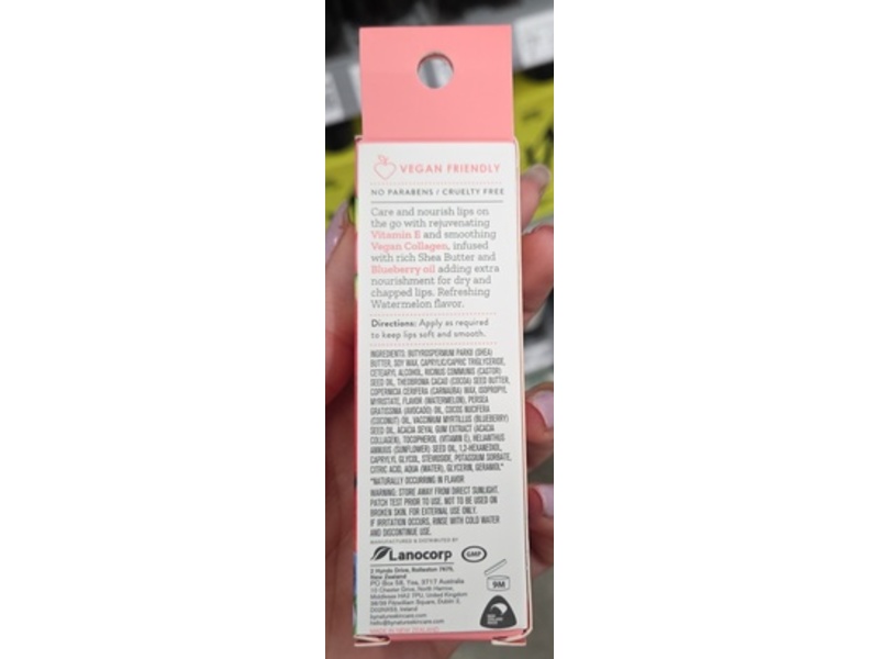 By Nature Nourishing Lip Balm, Watermelon + Blueberry, 10 g