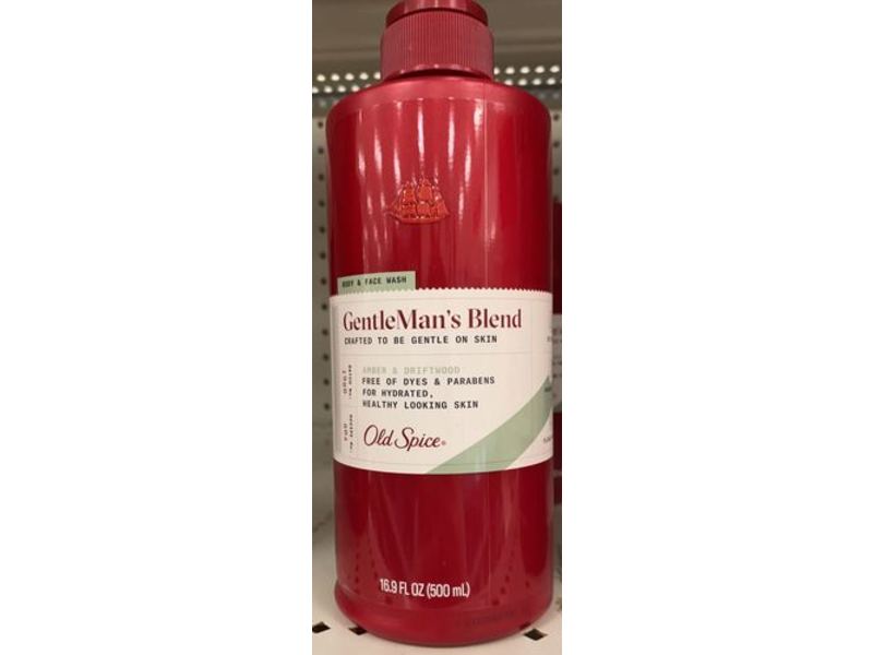 Old Spice Gentleman's Blend Body & Face Wash, Amber & Driftwood, 16.9 fl oz/500 mL