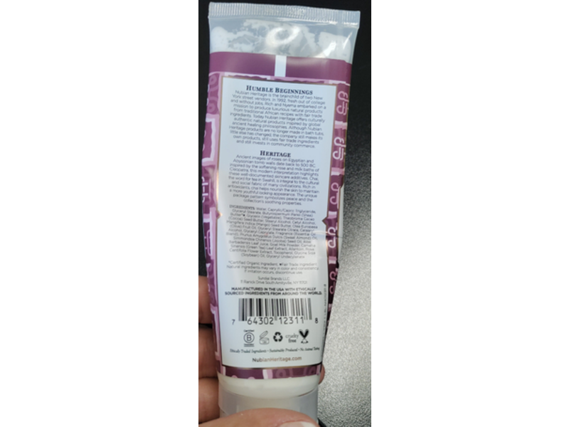 Nubian Heritage Hand Cream, Goat's Milk & Chai, 4 fl oz/118 mL