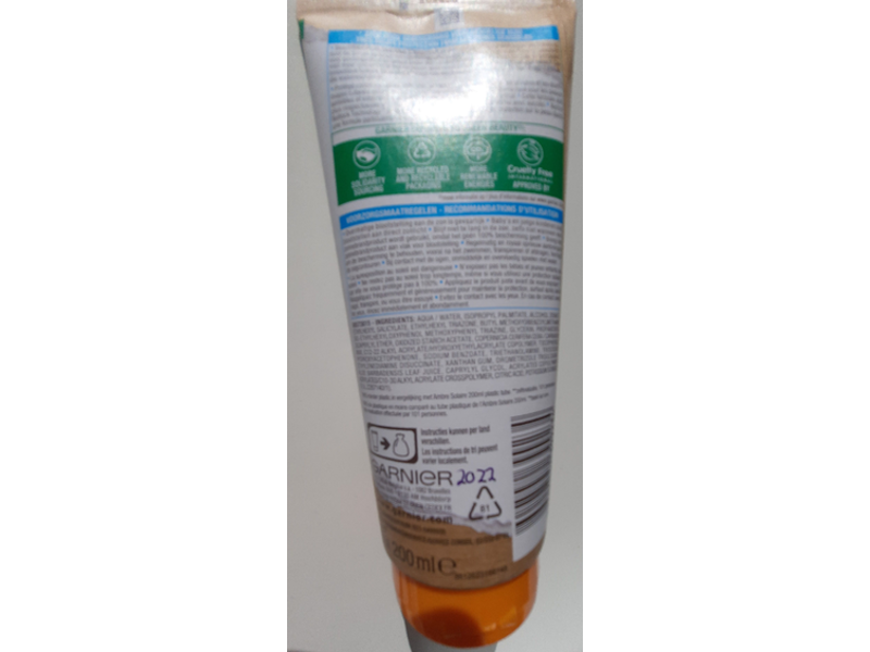 Garnier Amber Solaire Sensitive Expert+ Sunscreen, SPF 50, 200 mL