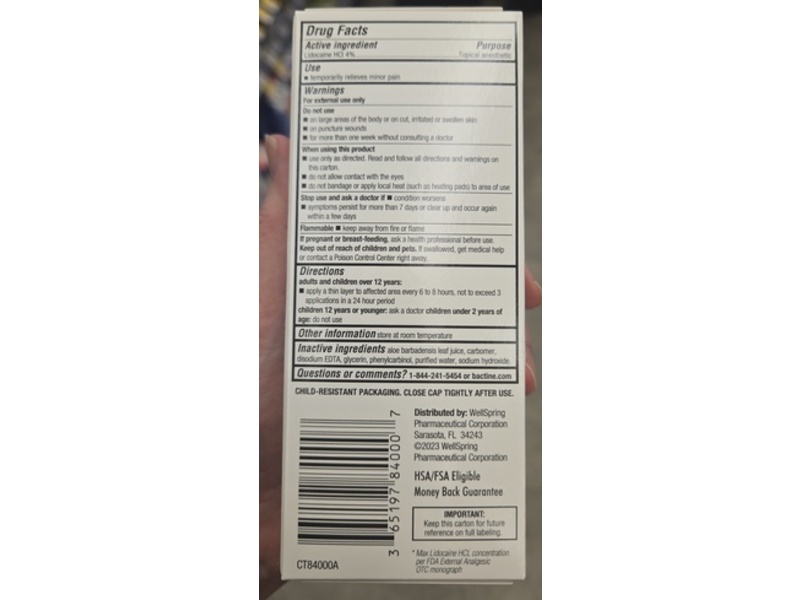 Bactine Max No-Mess Roller Ball, 4% Lidocaine, 2.5 oz/71 g