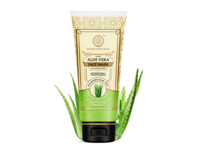 Khadi Naturals Detoxifying And Moisturizing Face Wash, Aloe Vera, 3.53 fl oz/100 g