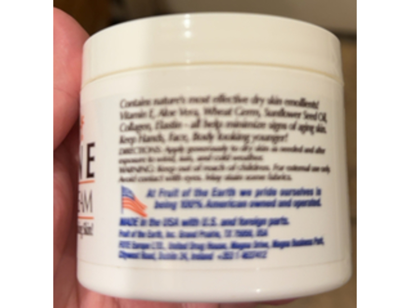 Fruit Of The Earth Skincare Cream, Vitamin E, 4 oz/113 g