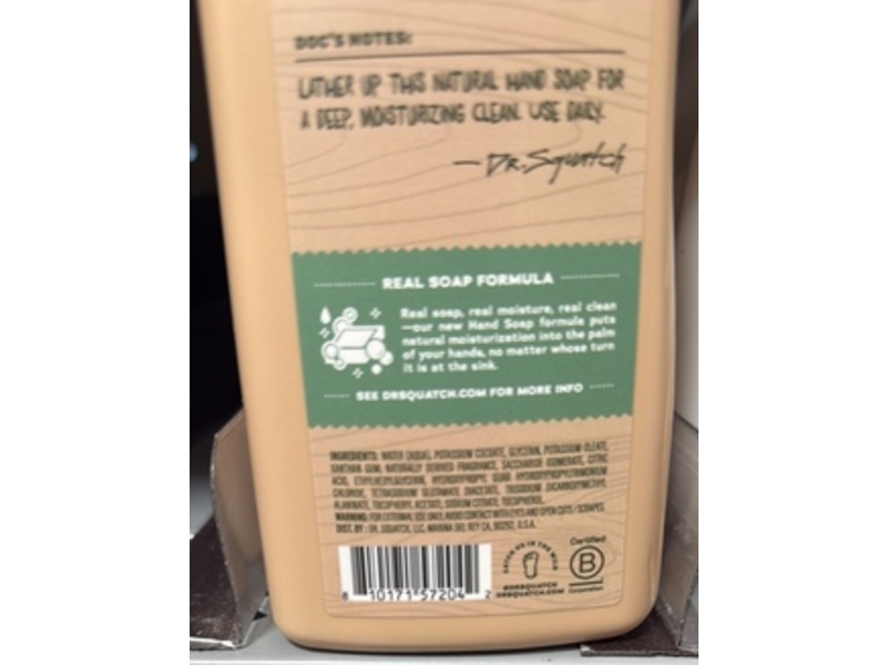 Dr. Squatch Natural Moisturizing Hand Soap, Rainforest Rapids, 8 fl oz/236 mL