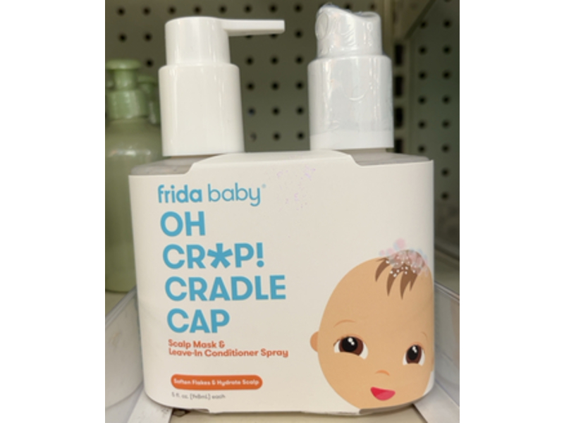 Frida Baby Oh Cr*p! Cradle Cap Scalp Mask & Leave - In Conditioner Spray Duo, 5 fl oz/148 mL