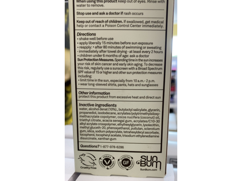 Sun Bum Daily Liquid Sunscreen Moisturizer, SPF 50, 1.7 fl oz/50 mL