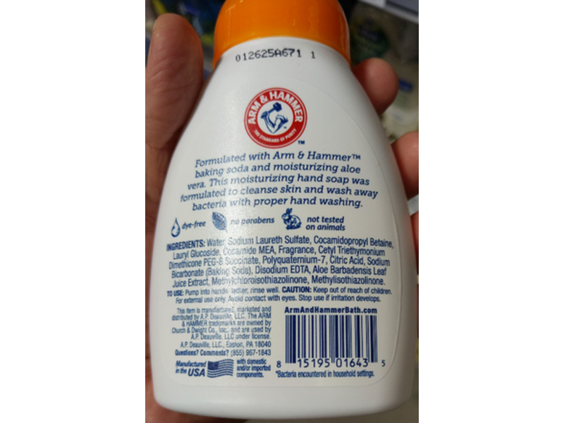 Arm & Hammer Essentials Kitchen Fresh Foaming Hand Soap, Orange Citrus, 7.5 fl oz/221 mL