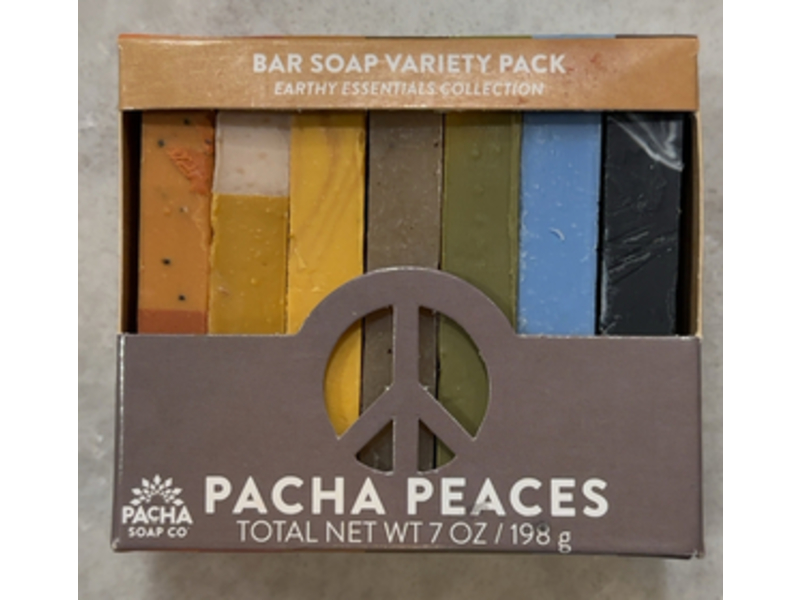 Pacha Soap Co. Pacha Peaces Bar Soap Variety Pack, Earthy Essentials Collection, 7 oz/198 g