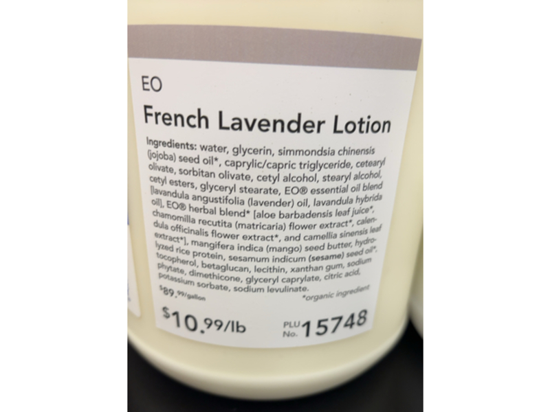 EO Nourishing & Antioxidant-Rich Body Lotion, French Lavender, 128 fl oz/3.8 L